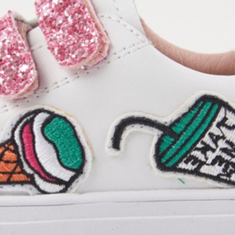 Toddler Girls Pink Glitter Velcro Sneakers - Picture 4 of 8